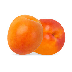 Apricots isolated on white background with clipping path