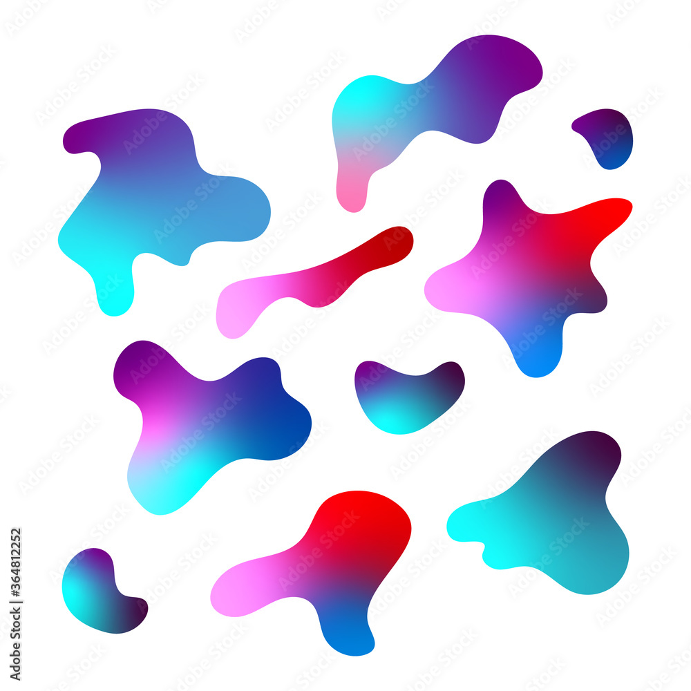 Poster vector abstract set of drops. colorful gradient for modern design