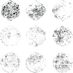 Grunge post Stamps Collection, Circles. Banners, Insignias , Logos, Icons, Labels and Badges Set . vector distress textures.blank shapes.