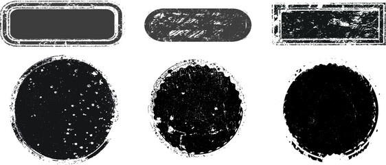 Grunge post Stamps Collection, Circles. Banners, Insignias , Logos, Icons, Labels and Badges Set . vector distress textures.blank shapes.