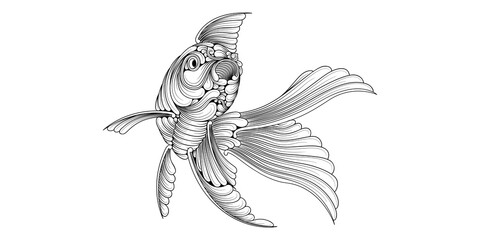 vector illustration of a fish