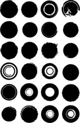 Grunge post Stamps Collection, Circles. Banners, Insignias , Logos, Icons, Labels and Badges Set . vector distress textures.blank shapes.
