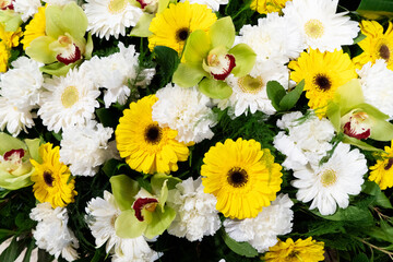 Fototapeta premium Flowers flat lay composition