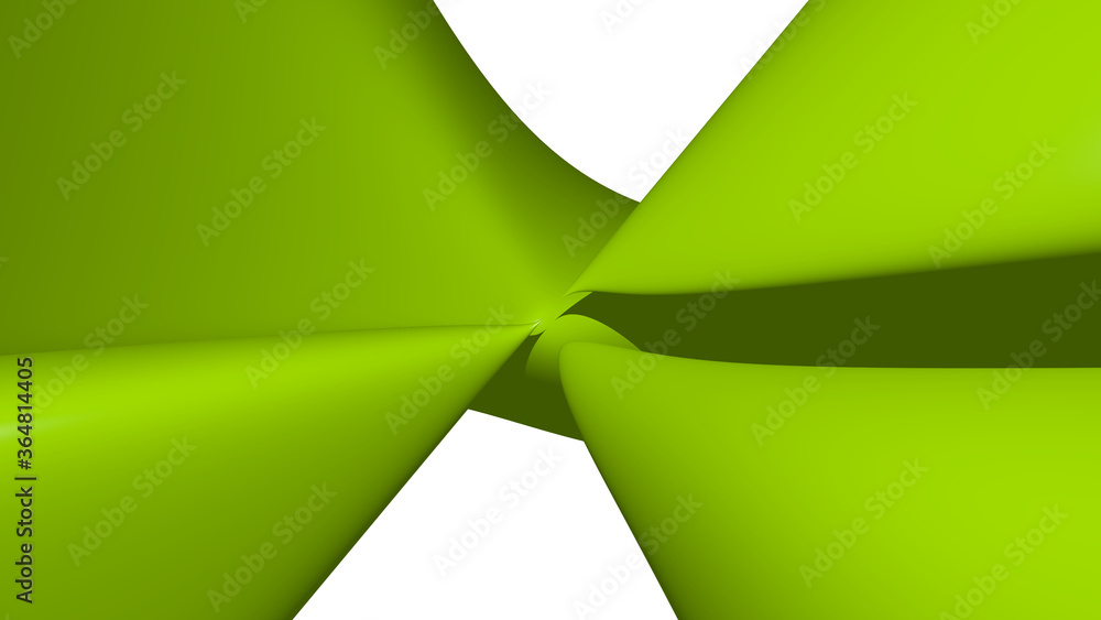 Poster 3d illustration of a geometrical shape of chart reuse color on a white abstract background as a curv