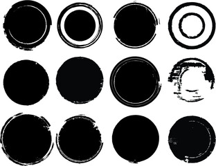 Grunge post Stamps Collection, Circles. Banners, Insignias , Logos, Icons, Labels and Badges Set . vector distress textures.blank shapes.