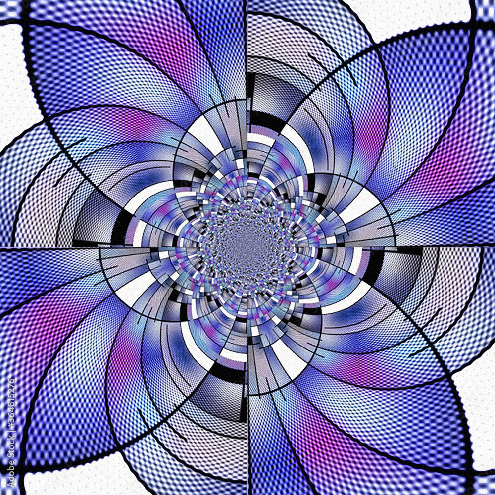 Poster geometric fractal. colorful abstract background. 3d rendering