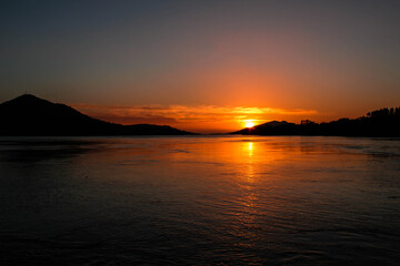 Sunset at the mouth of the Minho river, seen from Vila Nova de Cerveira.