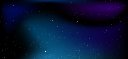 Space. Stars and galaxies. Night sky. Universe, black background, gradient. Vector