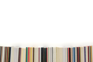 Sheets of colored paper on white background