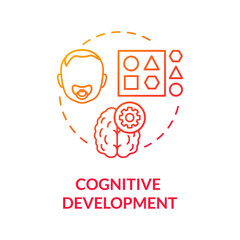 Early cognitive development concept icon. Day care center. Toddlers language learning and childcare. Children assimilation idea thin line illustration. Vector isolated outline RGB color drawing