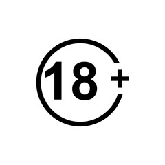 Under eighteen icon vector logo design template