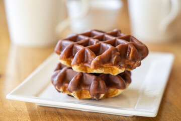 Dark Chocolate Coated Belgian Sweet Waffles
