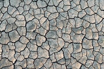 The texture of the earth during drought. View from the top.