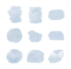 Blue brush stroke watercolor and gold sparkle glitter confetti design cards with marble geometric frames.
