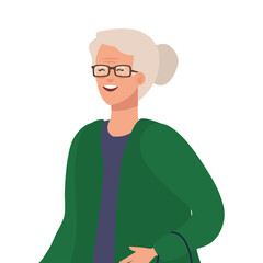 Grandmother design, Old woman female person mother grandparents family senior and people theme Vector illustration
