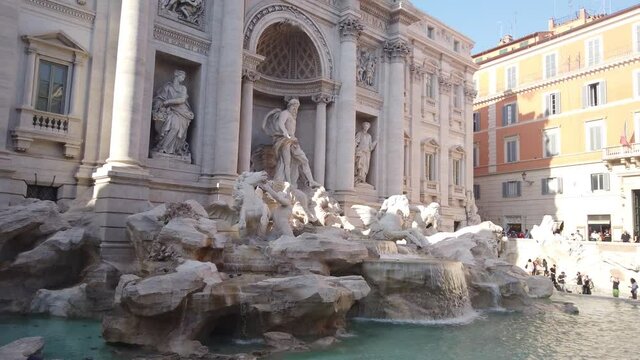 The famous Trevi fountain in Rome