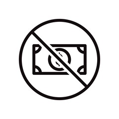 No US dollar icon. Dollar transfer, exchange ban, prohibition symbol. US trade ban.