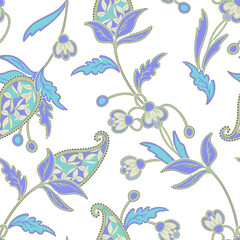 Decorative Seamless Pattern in Follk Style.