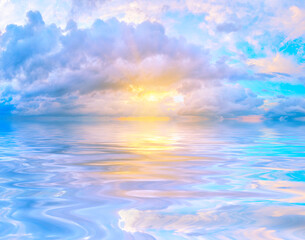 Background with sky over the water