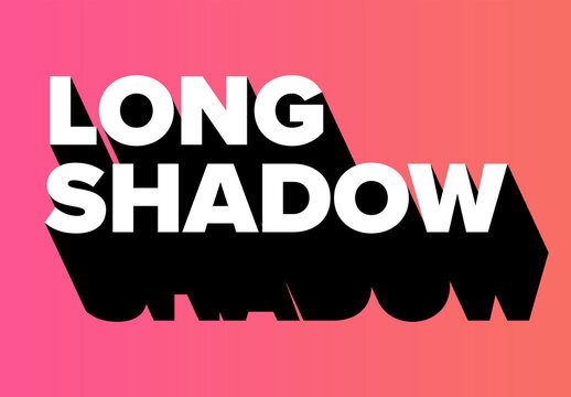 Long Shadow Text Effect Style Mockup