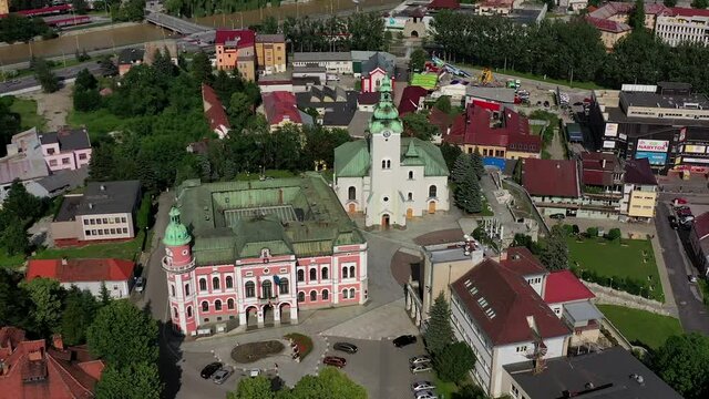 Aerial View Of The Andrej Hlinka Mausoleum In The Town Of Ruzomberok In Slovakia