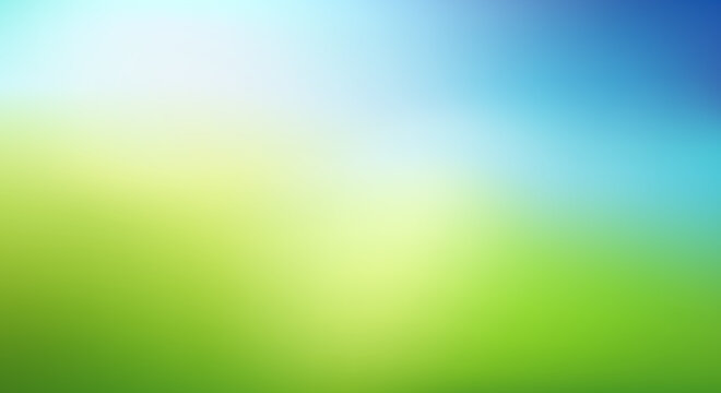 Abstract Natural blurred background. Green gradient backdrop with sunlight. Ecology concept for your graphic design, banner or poster. Vector illustration