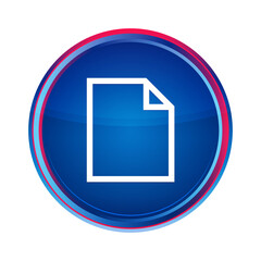 Blank page icon silky blue round button aqua design illustration