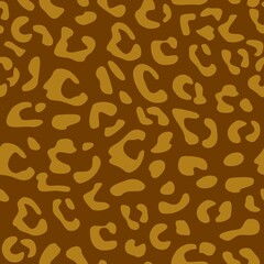 Seamless leopard vector pattern design, animal yellow and brown tile print background