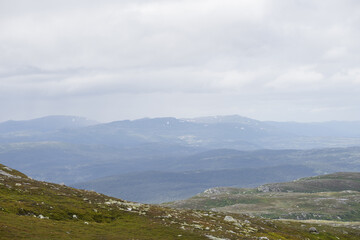 Fototapeta na wymiar Layers of mountain. Norwegian nature landscape.