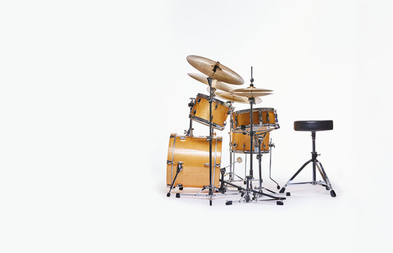 Drum set against white