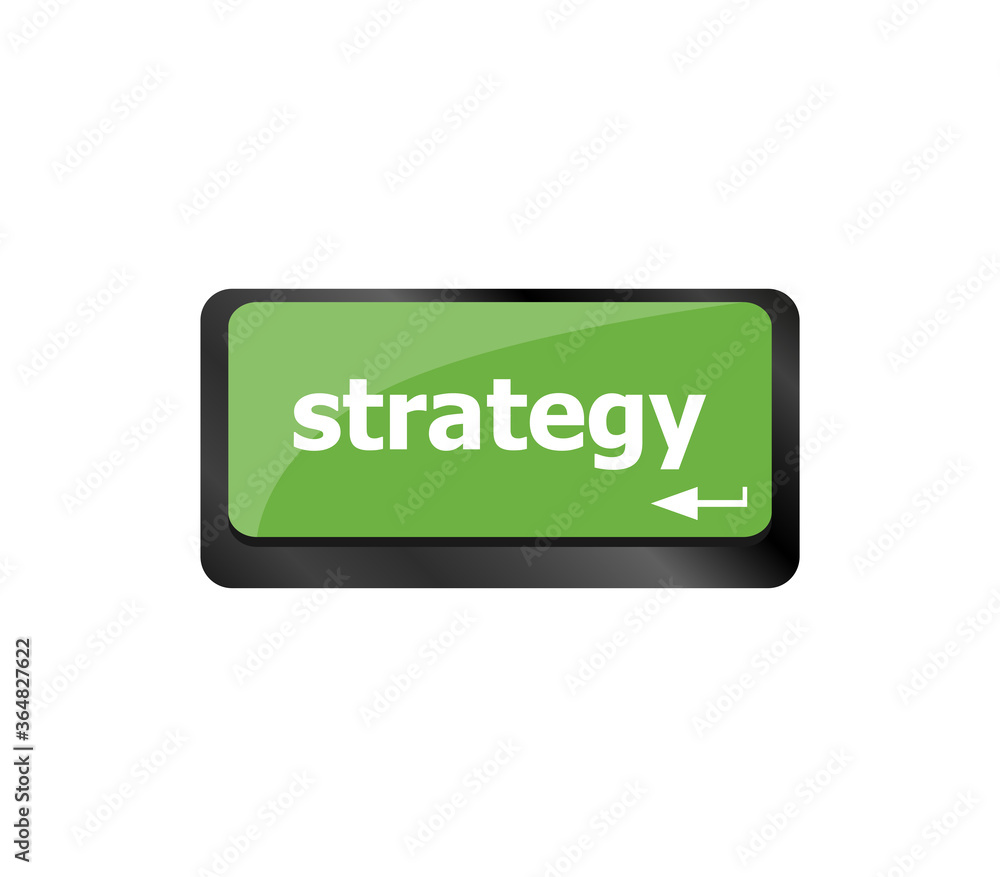 Poster strategy button on computer keyboard key button