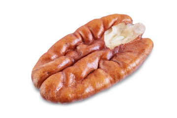 Pecan nuts on a white isolated background