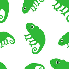 Seamless pattern Chameleon vector illustration.