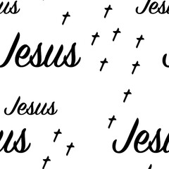 Seamless pattern with the word 