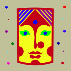 Creative modern classical Face Sculpture. Colorful mosaic style. Design for T-Shirt, Printing, Clothes, Bags, Posters, Invitation cards, Leaflets etc. Vector illustration.
