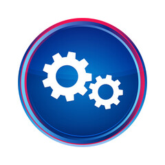 Process icon silky blue round button aqua design illustration