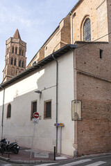 Gothic church of Saint Nicolas (XIV century) with octagonal tower is located in Saint Cyprien...