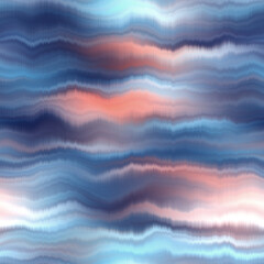 Blurry serene silk neutral tie dye texture background. Wavy irregular bleeding wave seamless pattern. Athmospheric ombre distorted watercolor effect all over print © Limolida Studio
