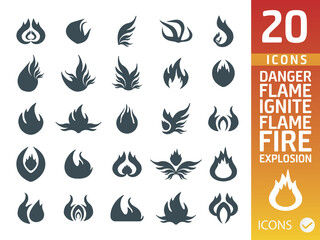 Fire flat vector set ( set of 30 vector icon )