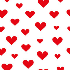Red heart pattern on white background