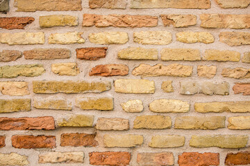 Old and vintage red brick wall texture background.Brick wall - ancient fortress