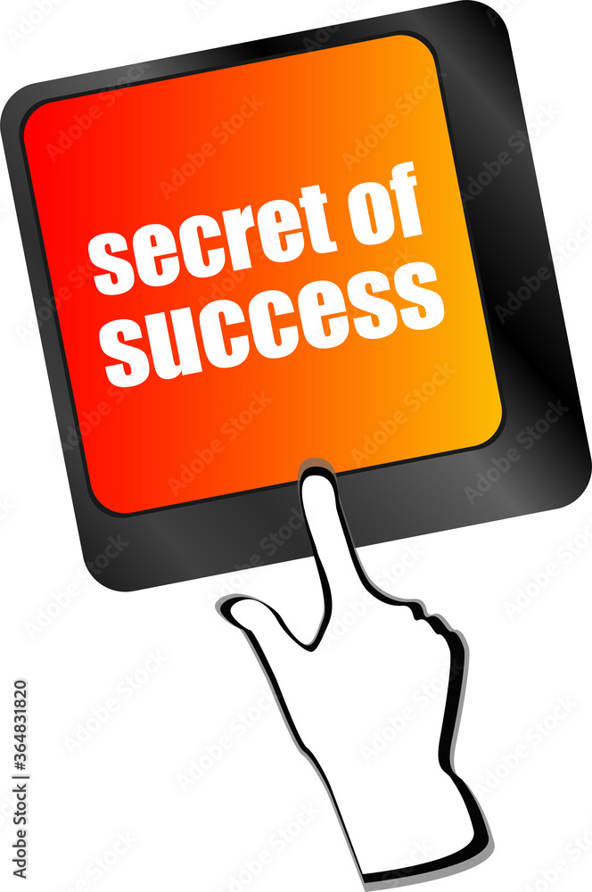 Poster secret of success button on computer keyboard key