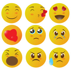 illustration 3d ,set of emoji face for social media and web.