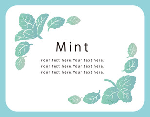 ミントのフレームイラスト素材。ベクター画像。 © 夏妃 吉野