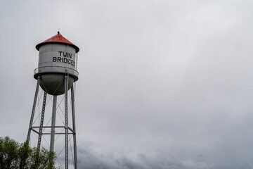 Twin Bridges, Montana - The watertower for the small, rural town of Twin Bridges, in Central Montana - obrazy, fototapety, plakaty