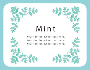 ミントのフレームイラスト素材。ベクター画像。 © 夏妃 吉野