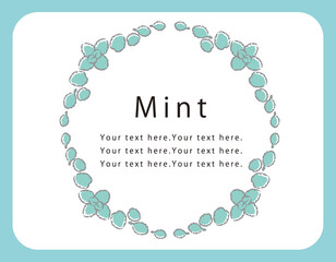 ミントのフレームイラスト素材。ベクター画像。