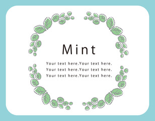 ミントのフレームイラスト素材。ベクター画像。
