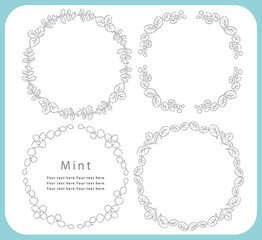 ミントを使ったフレーム素材のセット。ベクター画像。 © 夏妃 吉野