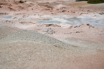 The fountain paint pots geysers and geothermal features of the lower geyser basin in Yellowstone National Park